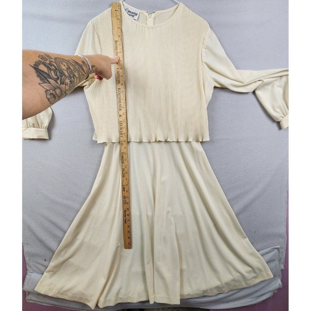 Vintage John Wynkoop for Penny Young Ivory Dress Size 14 1970s VTG - Picture 4 of 9